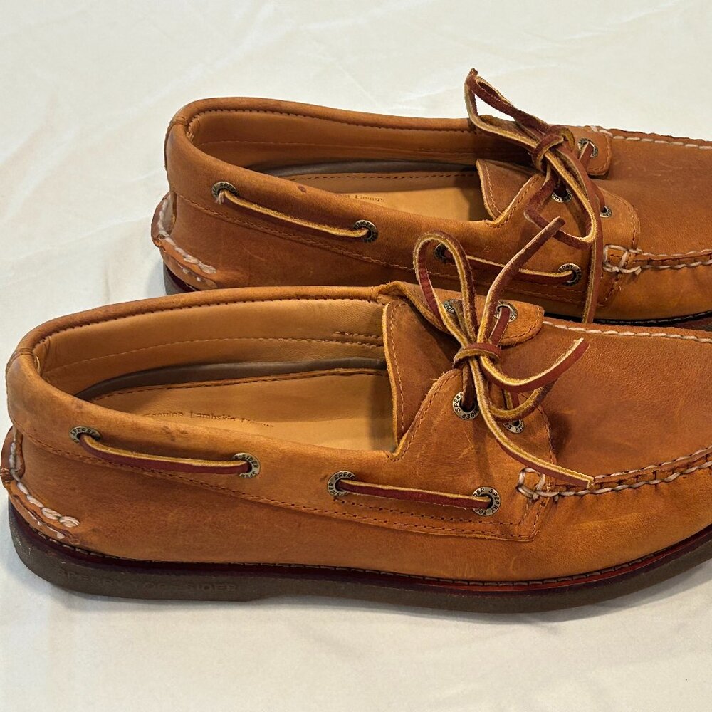 Sperry Men's Gold Cup Authentic Original Tan Boat Shoe Size 9